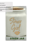 STONER GIRL STASH JAR - WHITE WITH GOLD LETTERS_1