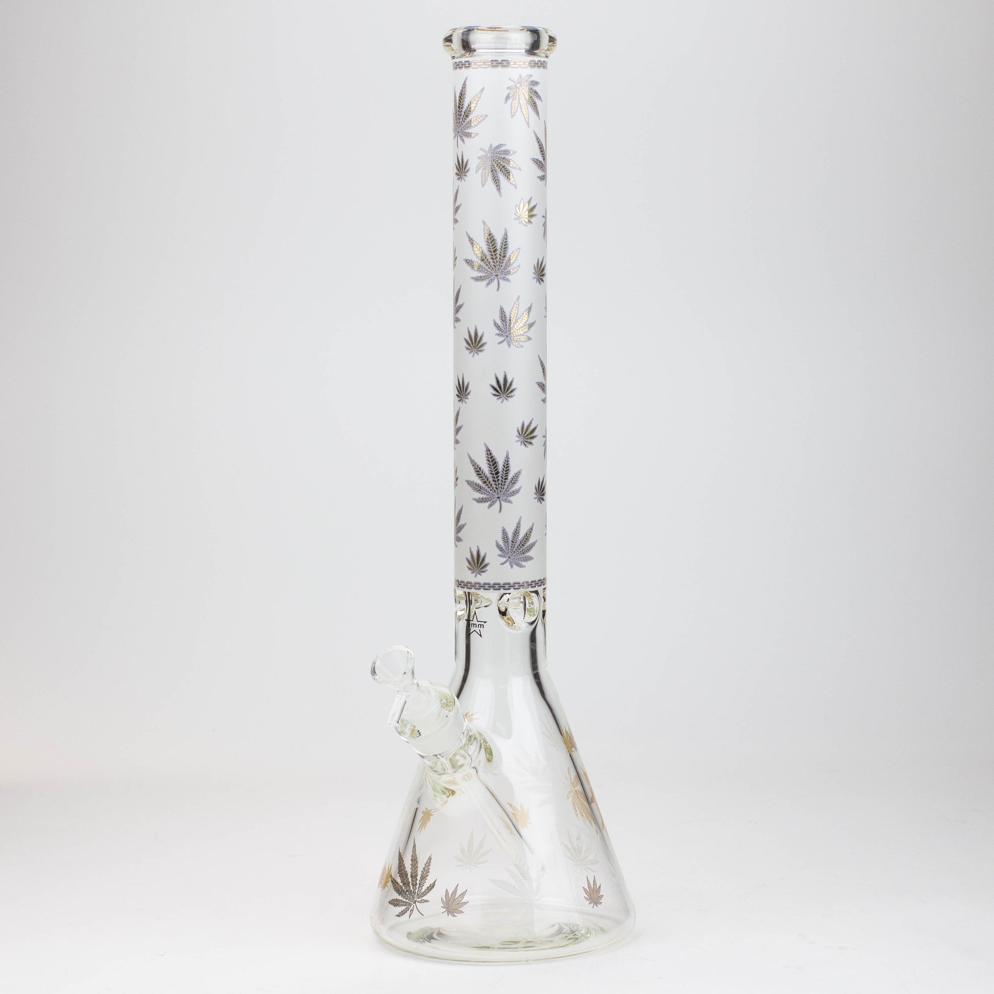 19.5" Gold leaf 9 mm glass water bong