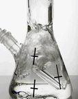 17" infyniti glass cross symbol printed beaker water bong