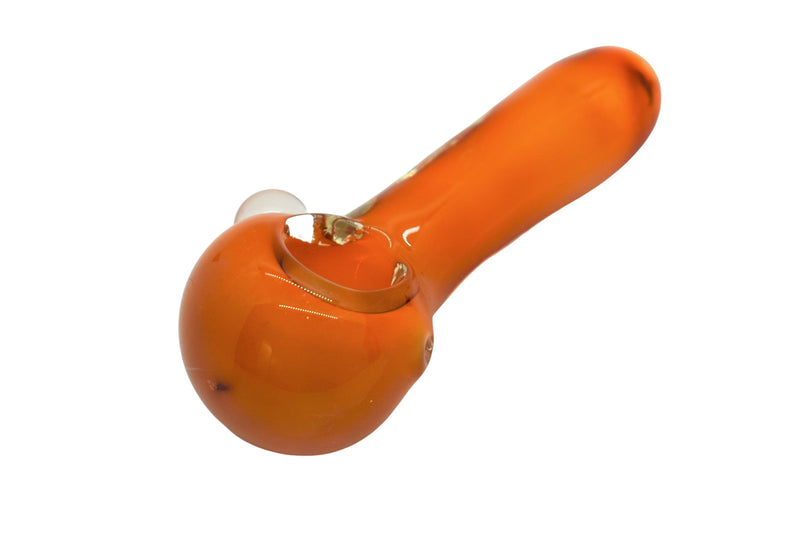 Orange Knocker Heavy Simple Glass Pipe - INHALCO