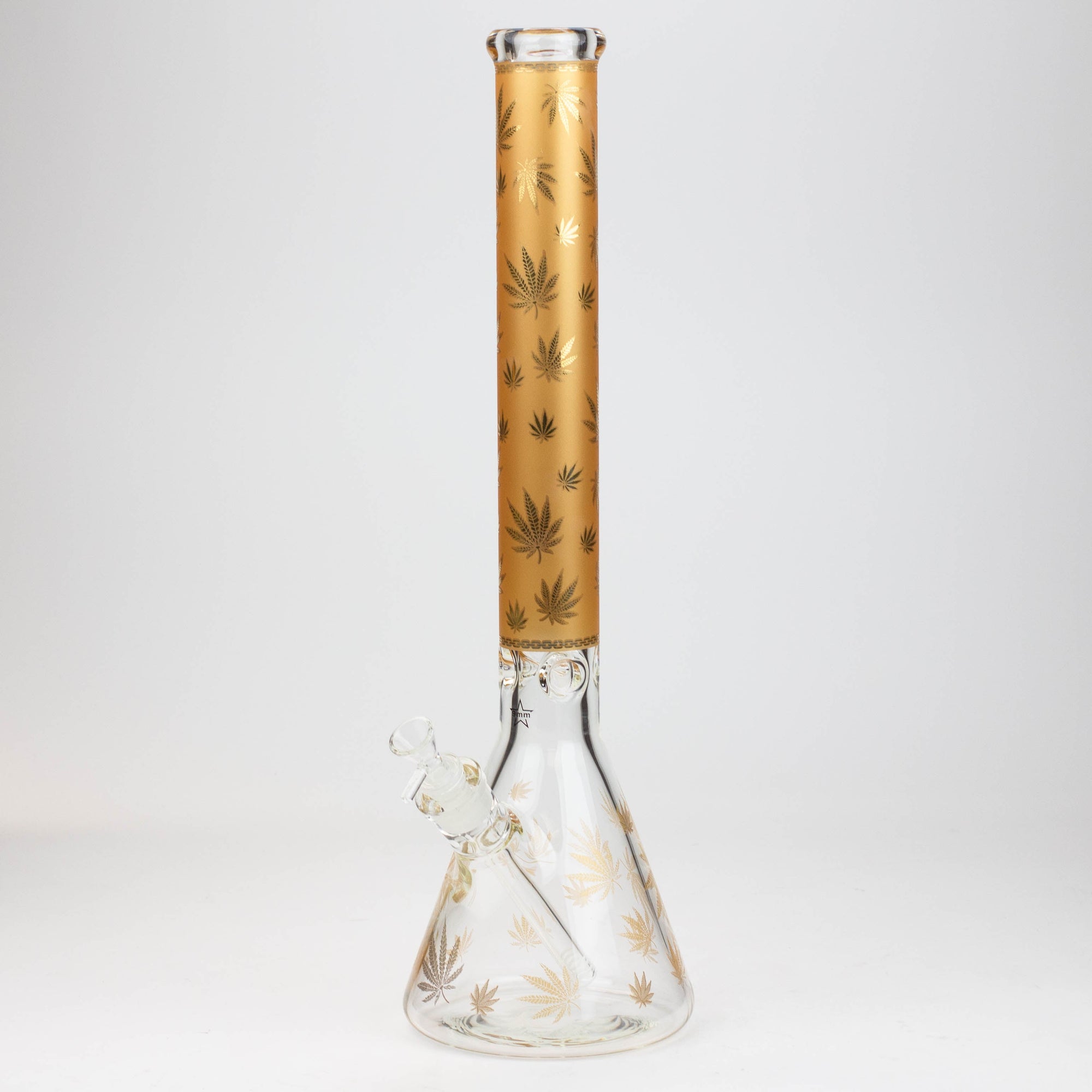 19.5" Gold leaf 9 mm glass water bong