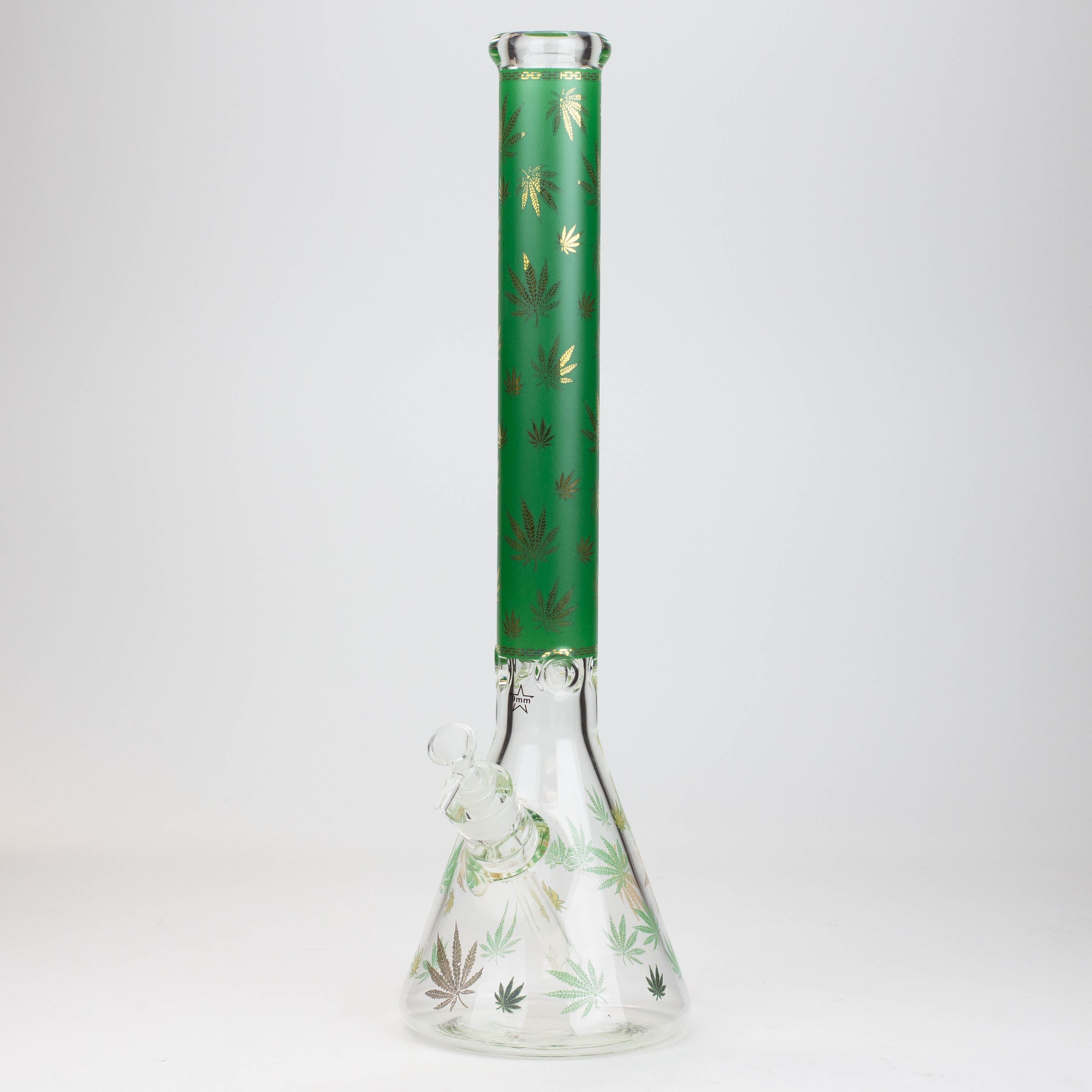 19.5&quot; Gold leaf 9 mm glass water bong
