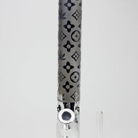 17" Luxury pattern 7 mm metallic straight tube glass bong