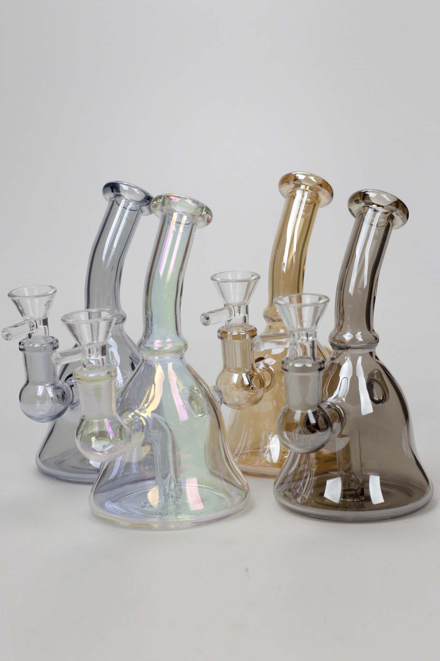 6&quot; 2-in-1 fixed 3 hole diffuser bell Metallic tinted bubbler_7