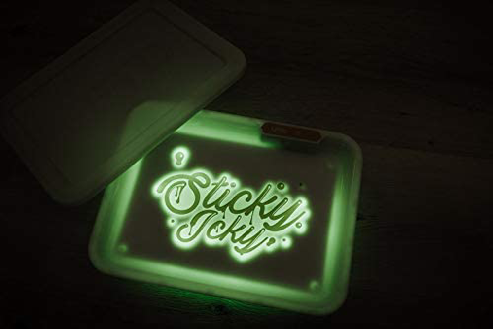 Sticky Icky Glow LED Tray with Smellproof Lid