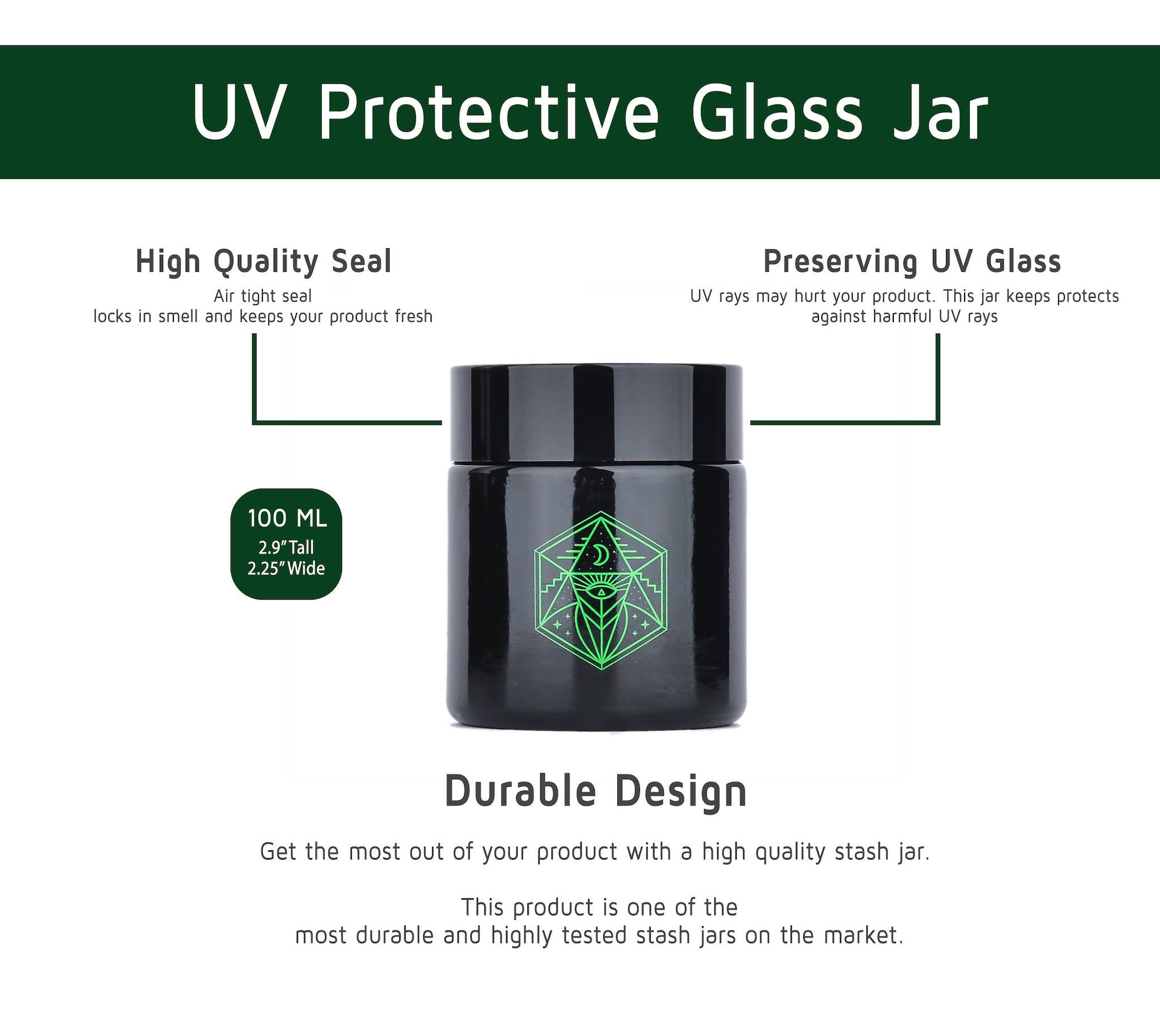 Vintage Stash Box Bundle - Ancient Symbol Design - Grinder - Rolling Tray - Airtight &amp; UV Protecting Glass Jar - Accessory Gift Kit - Secure Storage Box - Lock &amp; Key - Leaf-Way Brand Accessories_4