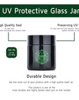 Vintage Stash Box Bundle - Ancient Symbol Design - Grinder - Rolling Tray - Airtight & UV Protecting Glass Jar - Accessory Gift Kit - Secure Storage Box - Lock & Key - Leaf-Way Brand Accessories_4