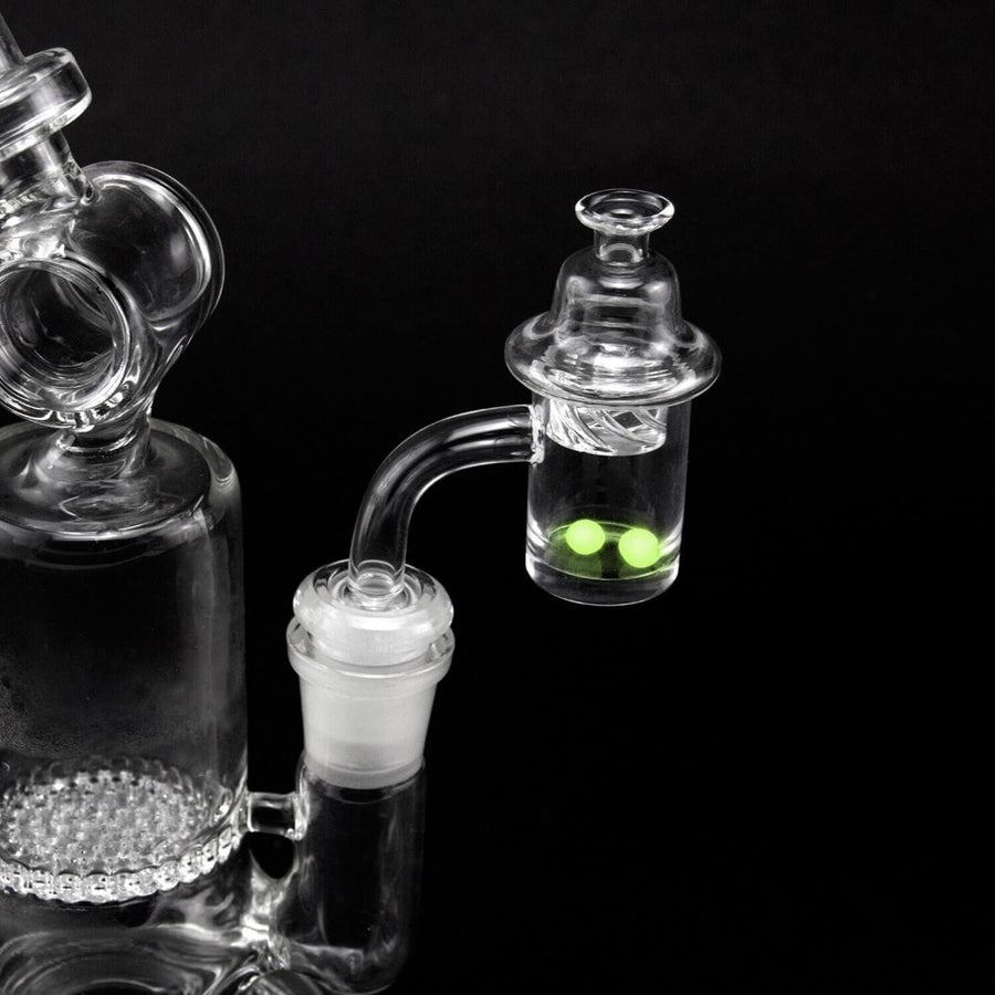 Quartz Banger with Spinner Carb Cap and Terp Pearls INHALCO