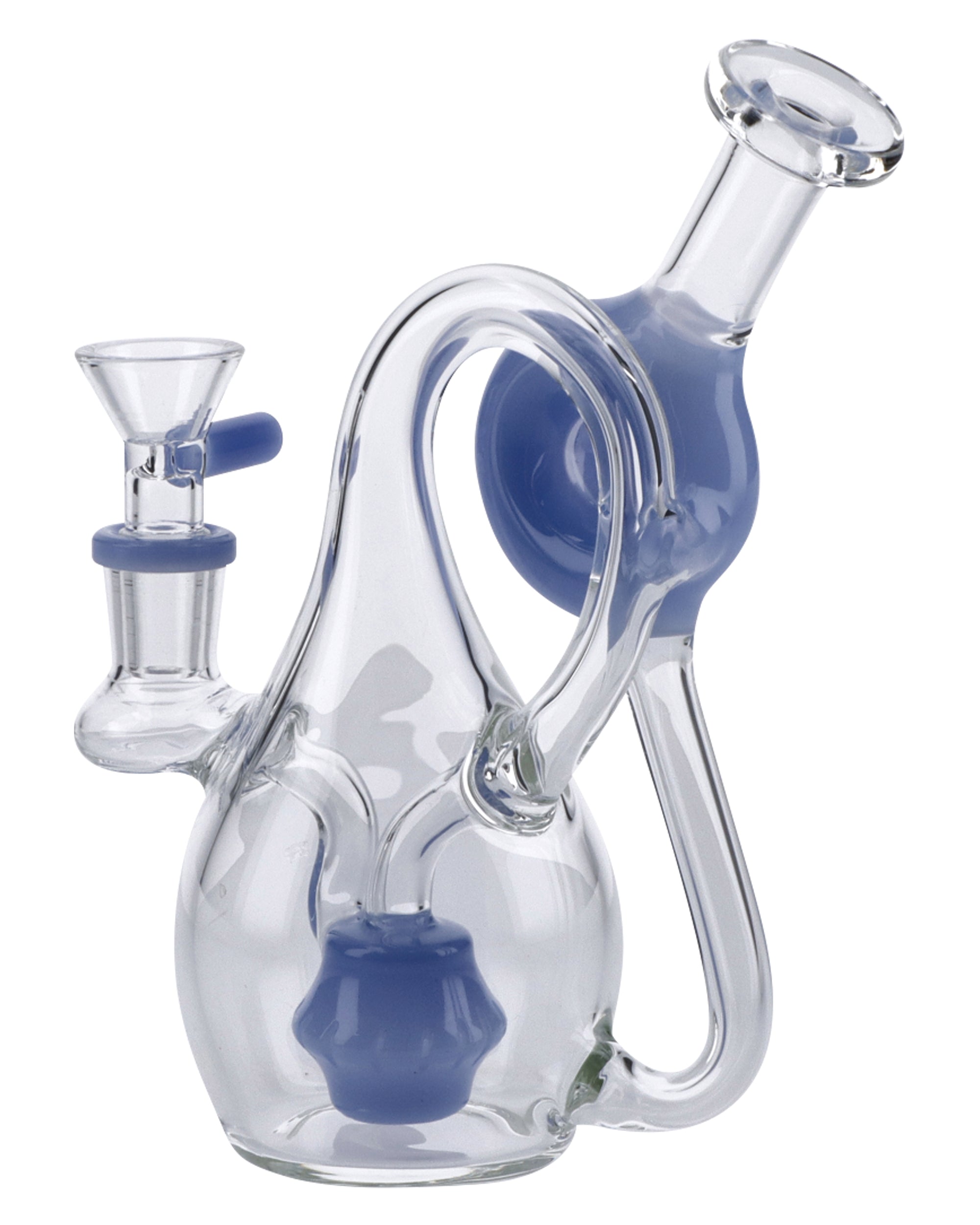 7&quot; Milky Blue Mini Recycler Water Pipe