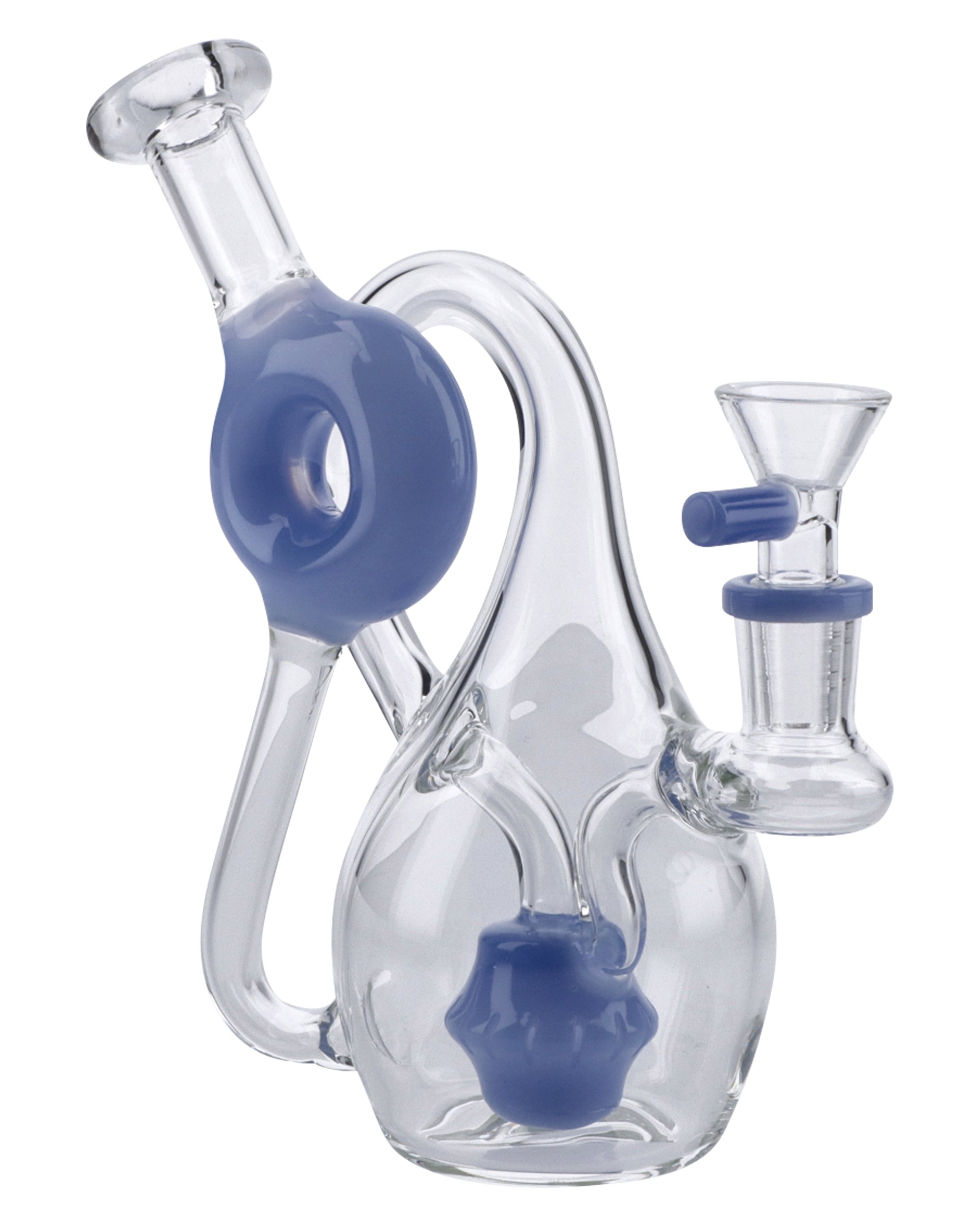 7&quot; Milky Blue Mini Recycler Water Pipe