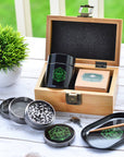 Vintage Stash Box Bundle - Ancient Symbol Design - Grinder - Rolling Tray - Airtight & UV Protecting Glass Jar - Accessory Gift Kit - Secure Storage Box - Lock & Key - Leaf-Way Brand Accessories_6