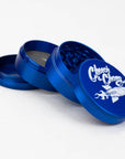 Cheech and Chong 4 Parts Metal Grinder blue up in somke component