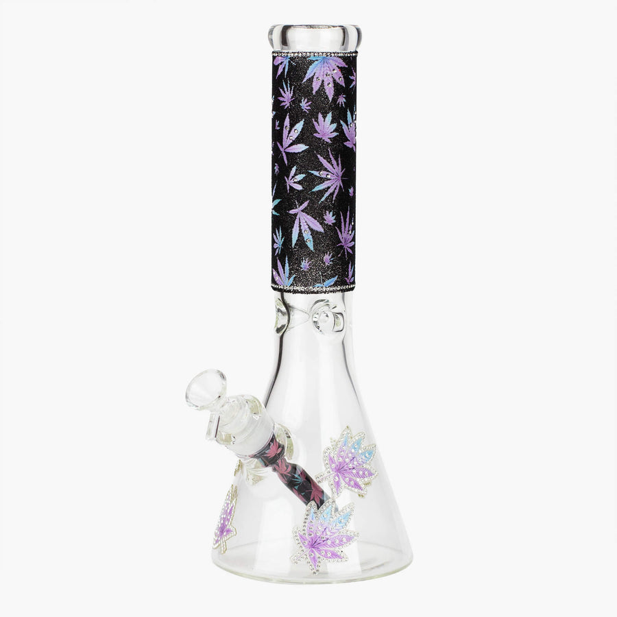 Thick Glass Weed Leaf Bong