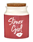 STONER GIRL STASH JAR - PINK WITH WHITE LETTERS_0