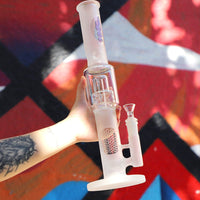 Frosted Glass Bong Seed Of Life Percolator - INHALCO