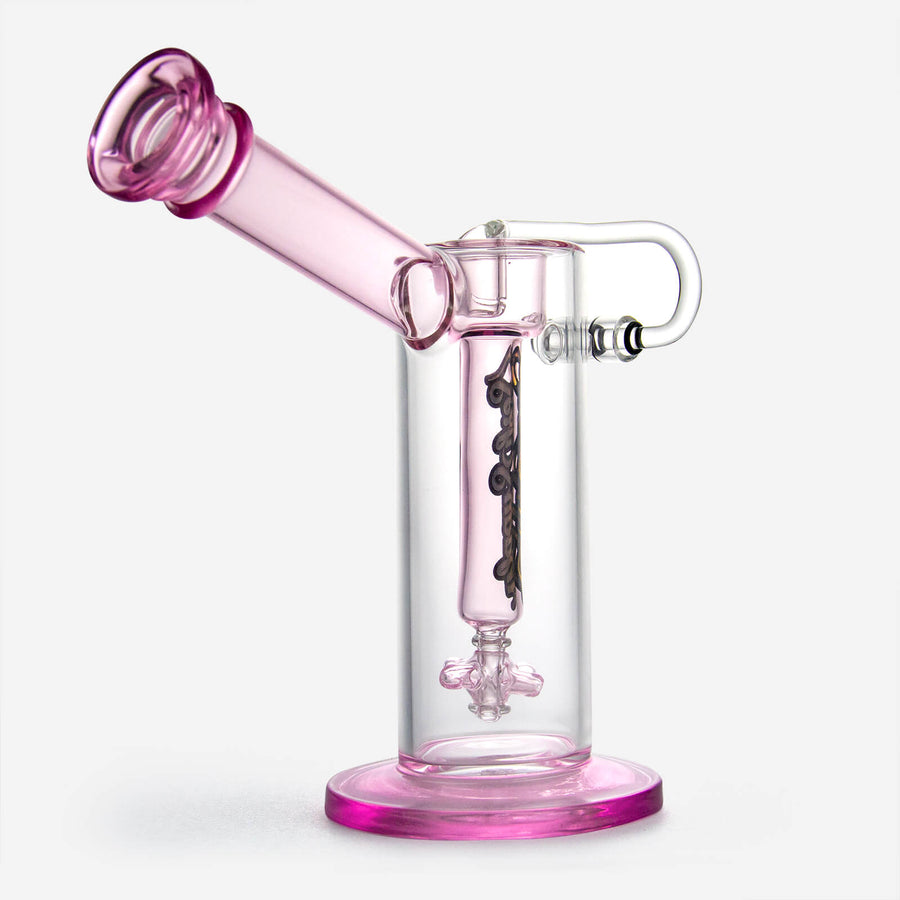 Hephaestus Glass Bubbler Swing Arm Bucket Pink - INHALCO