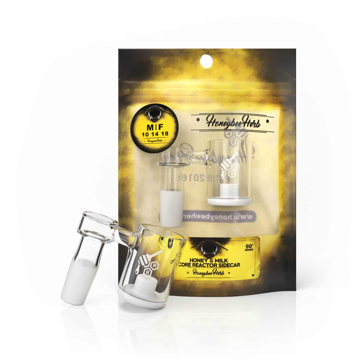 Honeybee Herb - HONEY &amp; MILK CORE REACTOR SIDECAR QUARTZ BANGER - 90° DEGREE | YL_2