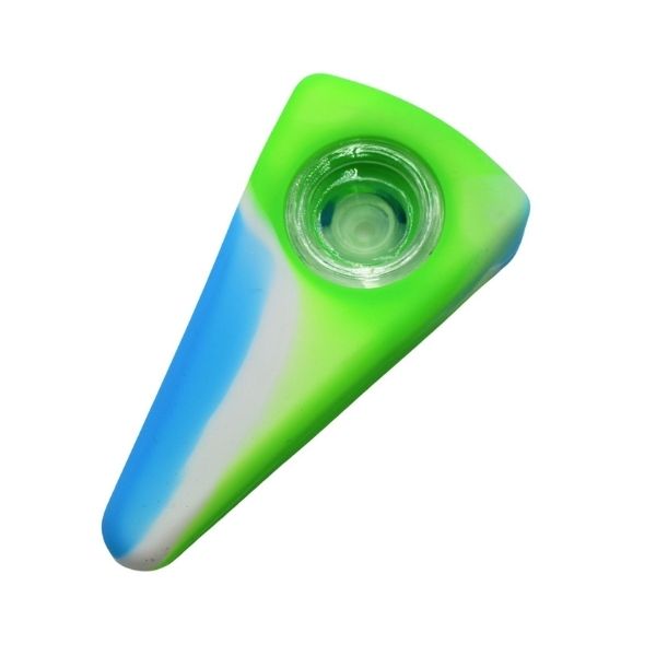 4&quot; Pizza Slice Silicone Pipe With Glass Bowl