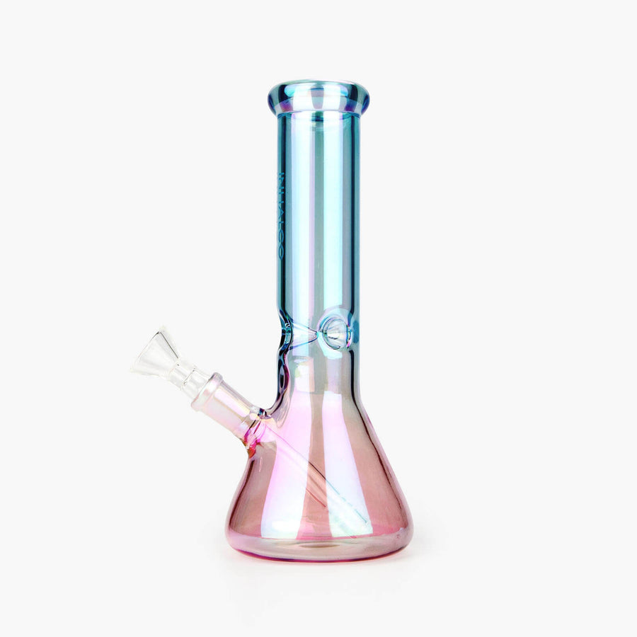 USA Glass Iridescent Amber Tank Glass Water Pipe Bong