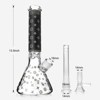 10 Bong - Sandblasted Glo in The Dark LV Design Beaker Bong – The Smoke  Father
