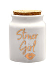 STONER GIRL STASH JAR - WHITE WITH GOLD LETTERS_0