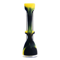 One Hitter Silicone Pipe Black & Yellow - INHALCO