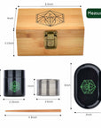 Vintage Stash Box Bundle - Ancient Symbol Design - Grinder - Rolling Tray - Airtight & UV Protecting Glass Jar - Accessory Gift Kit - Secure Storage Box - Lock & Key - Leaf-Way Brand Accessories_2