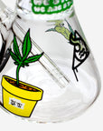 SDF Percolator Glass Ice Bong With Bong Stickers - INHALCO