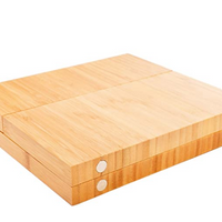 Magnetic Triple Bamboo Wooden Rolling Tray - INHALCO