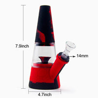 Fountain Silicone Glass Bong Red/Black -INHALCO