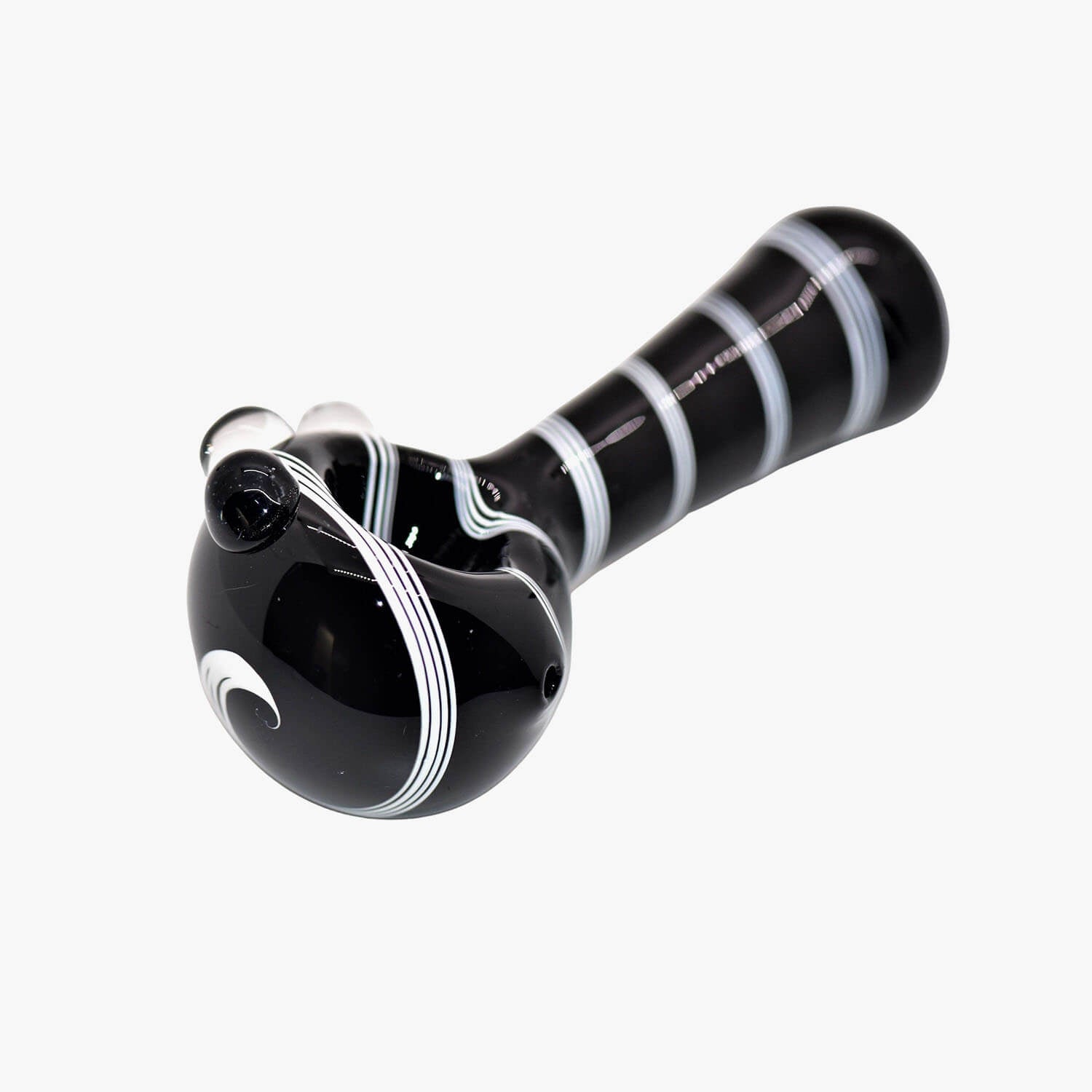 Zebra Black Tube Marijuana Glass Pipe - INHALCO
