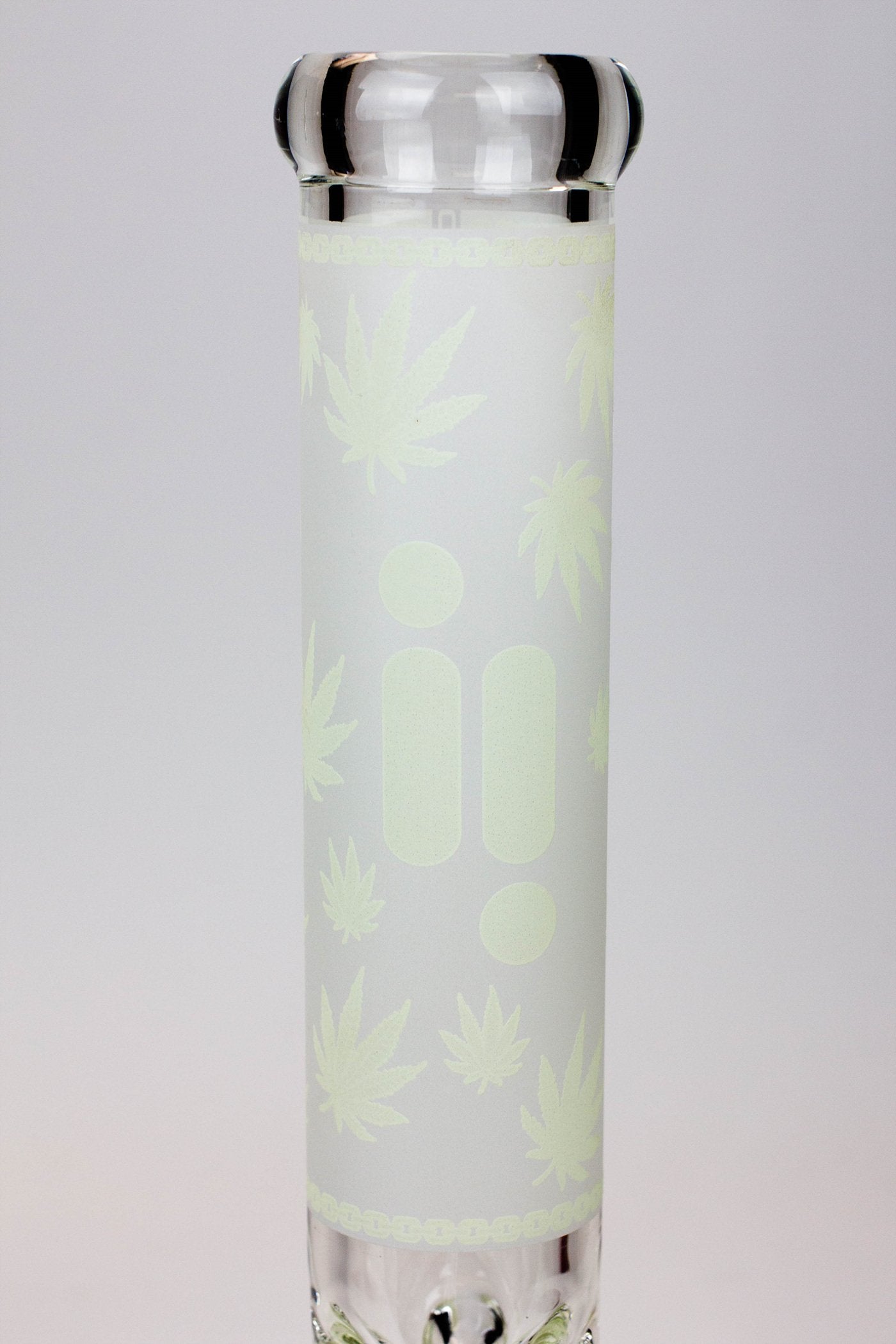 14&quot; Infyniti Leaf Glow in the dark 7 mm glass bong