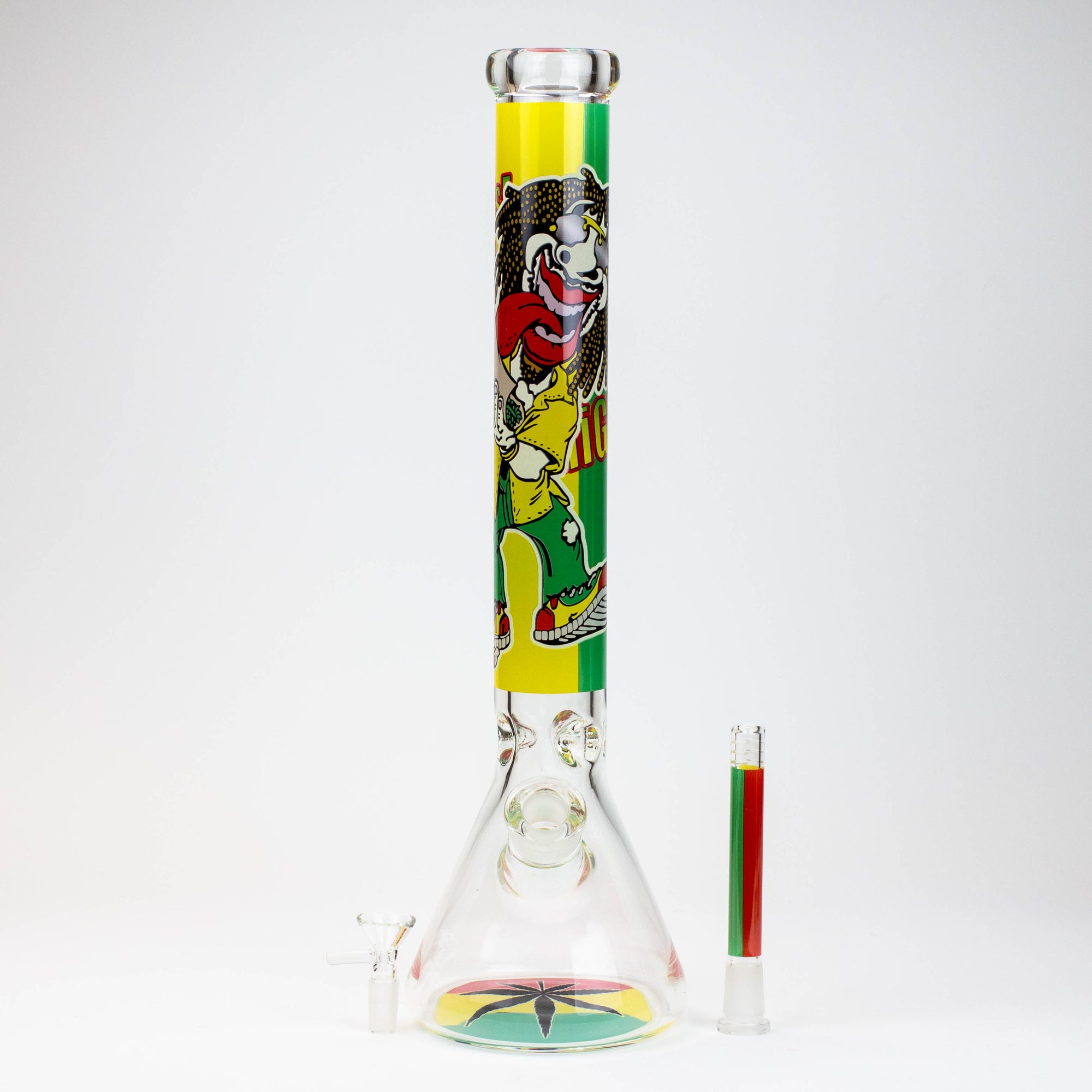 Rasta Man Classic Beaker Glass Bong
