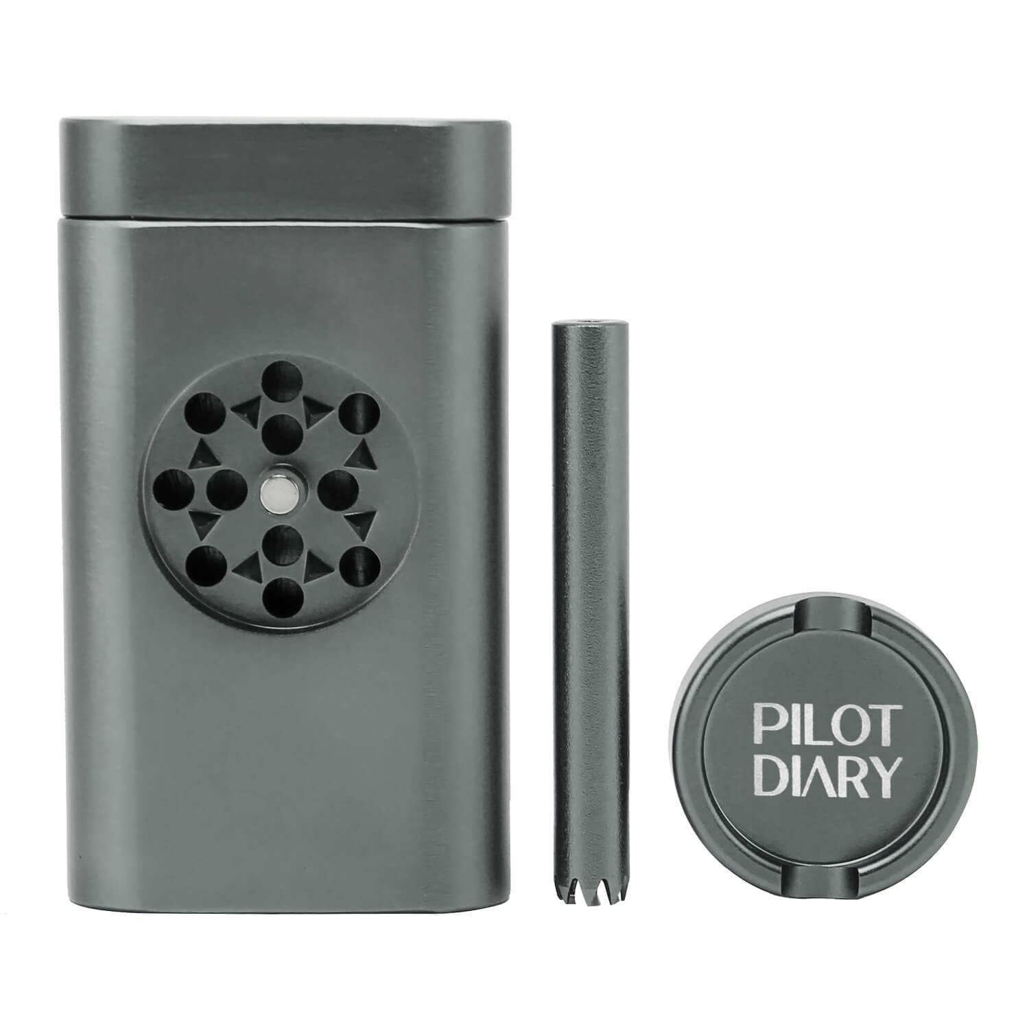 One Hitter Dugout With Mini Grinder Gray - INHALCO