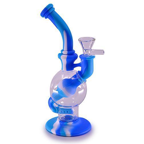 Silicone and Glass Double Chamber Water Pipe - INHALCO
