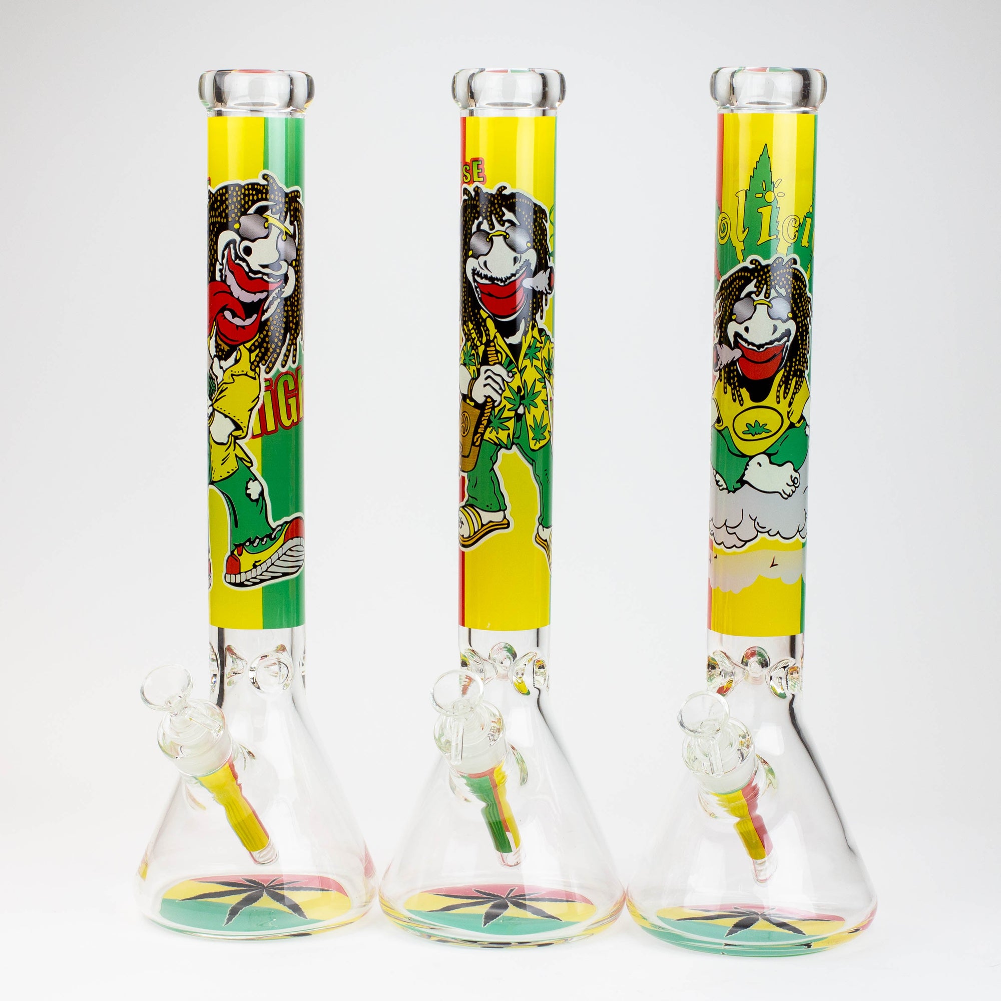 Rasta Man Classic Beaker Glass Bong