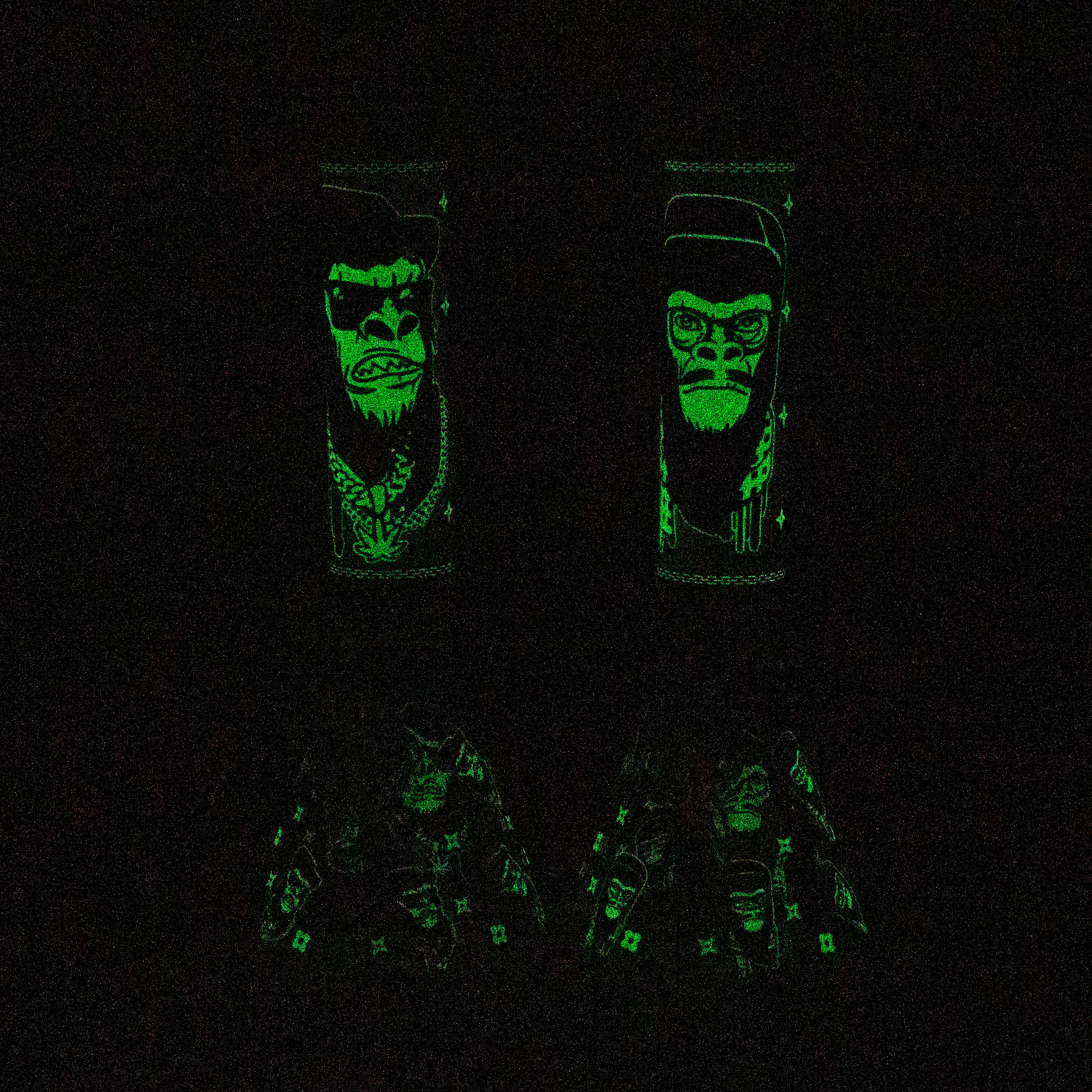 14&quot; Gorilla Glow in the Dark Beaker 7mm