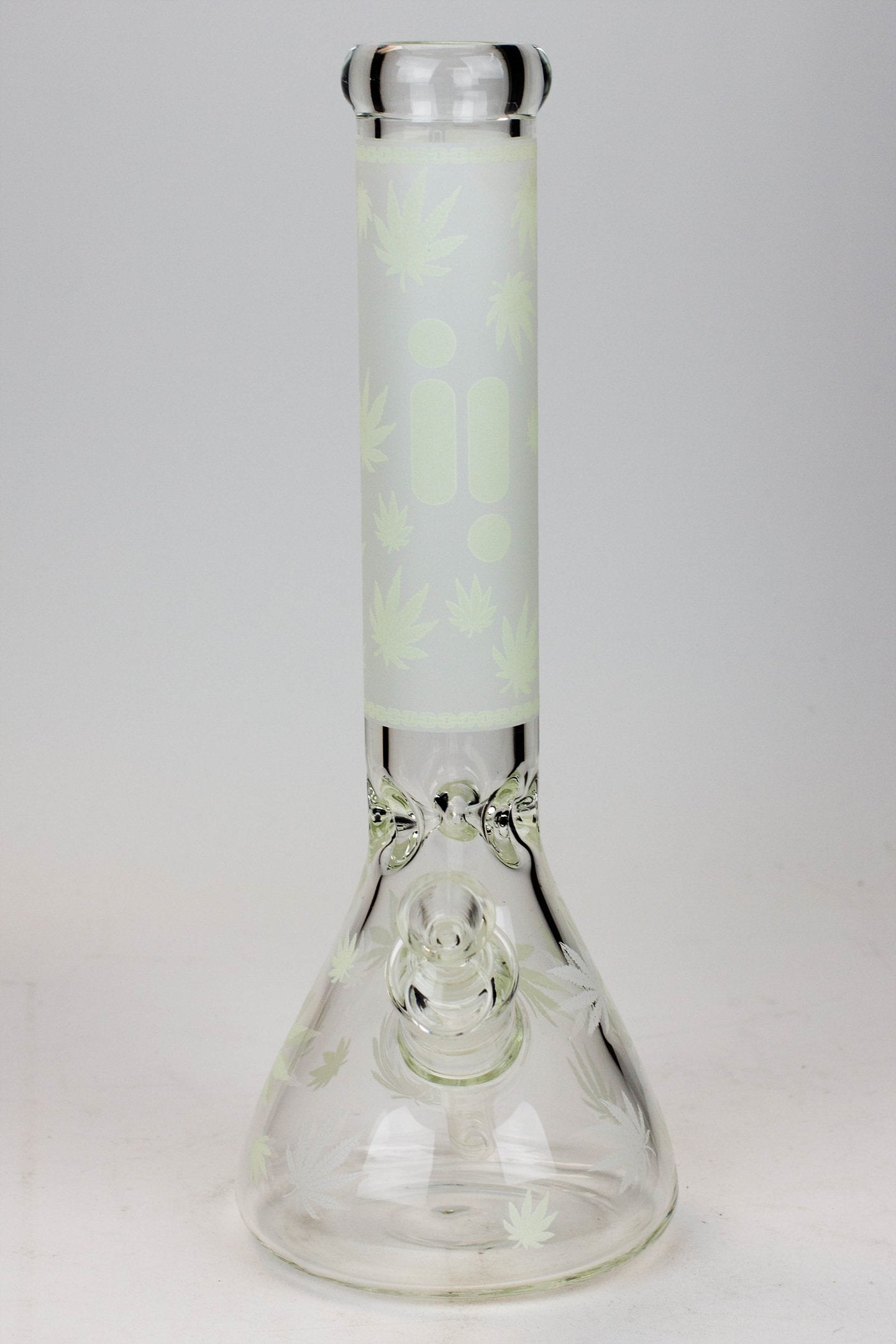 14&quot; Infyniti Leaf Glow in the dark 7 mm glass bong