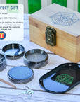 Vintage Stash Box Bundle - Ancient Symbol Design - Grinder - Rolling Tray - Airtight & UV Protecting Glass Jar - Accessory Gift Kit - Secure Storage Box - Lock & Key - Leaf-Way Brand Accessories_1