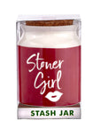 STONER GIRL STASH JAR - PINK WITH WHITE LETTERS_1