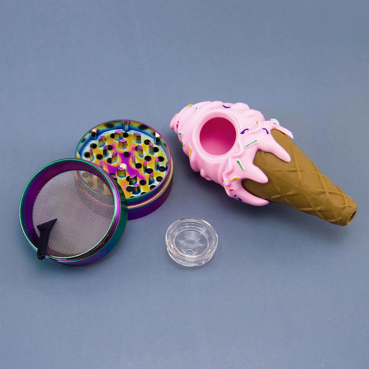 Herb Grinder and Silicone Pipe - INHALCO