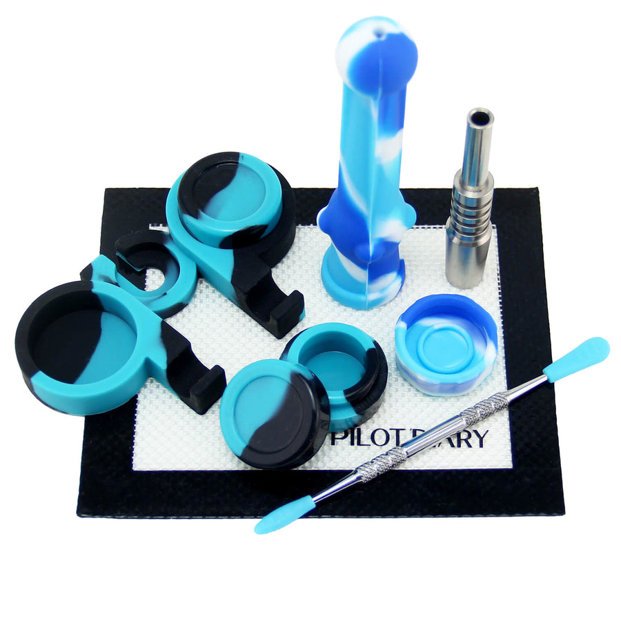 Silicone Wax Dab Collector Set Honey Straw Kit 4pcs/bag Container