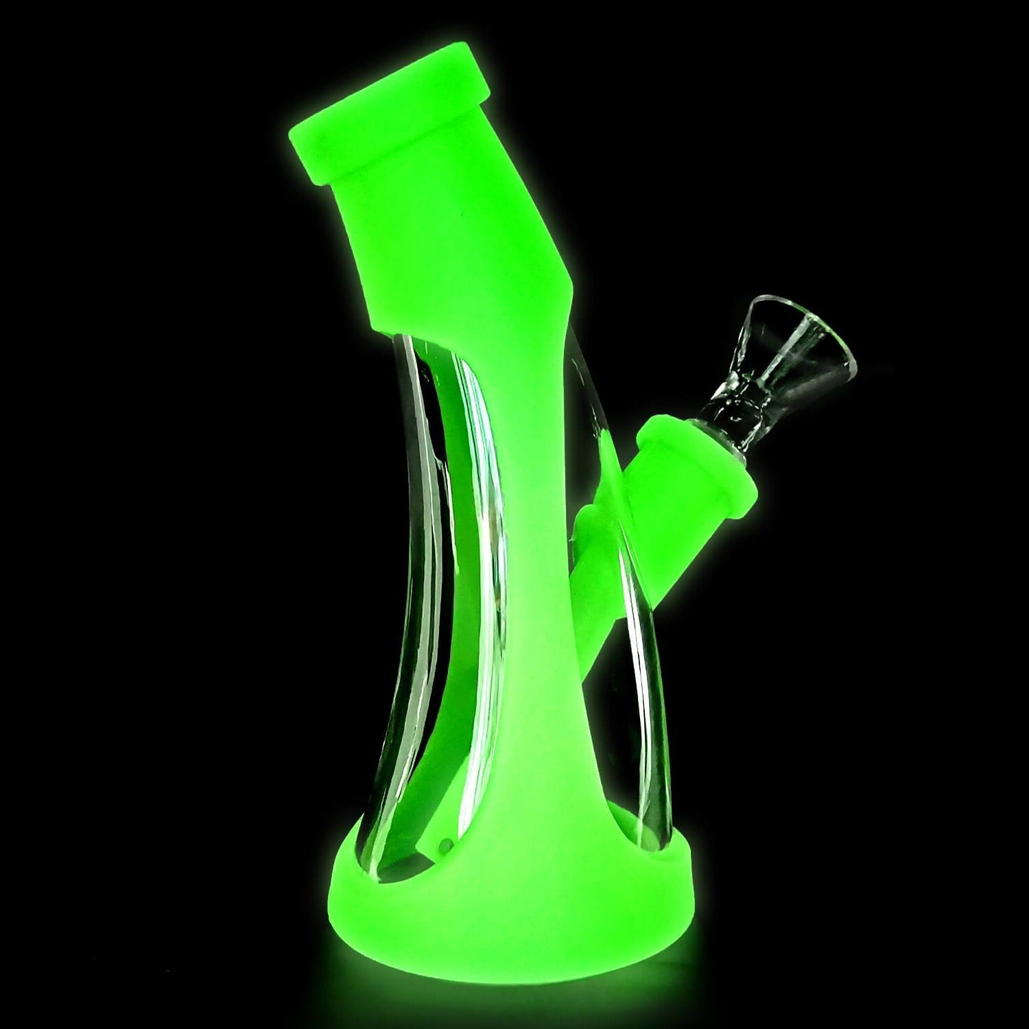 Mini Silicone Glass Bong Glow In The Dark - INHALCO