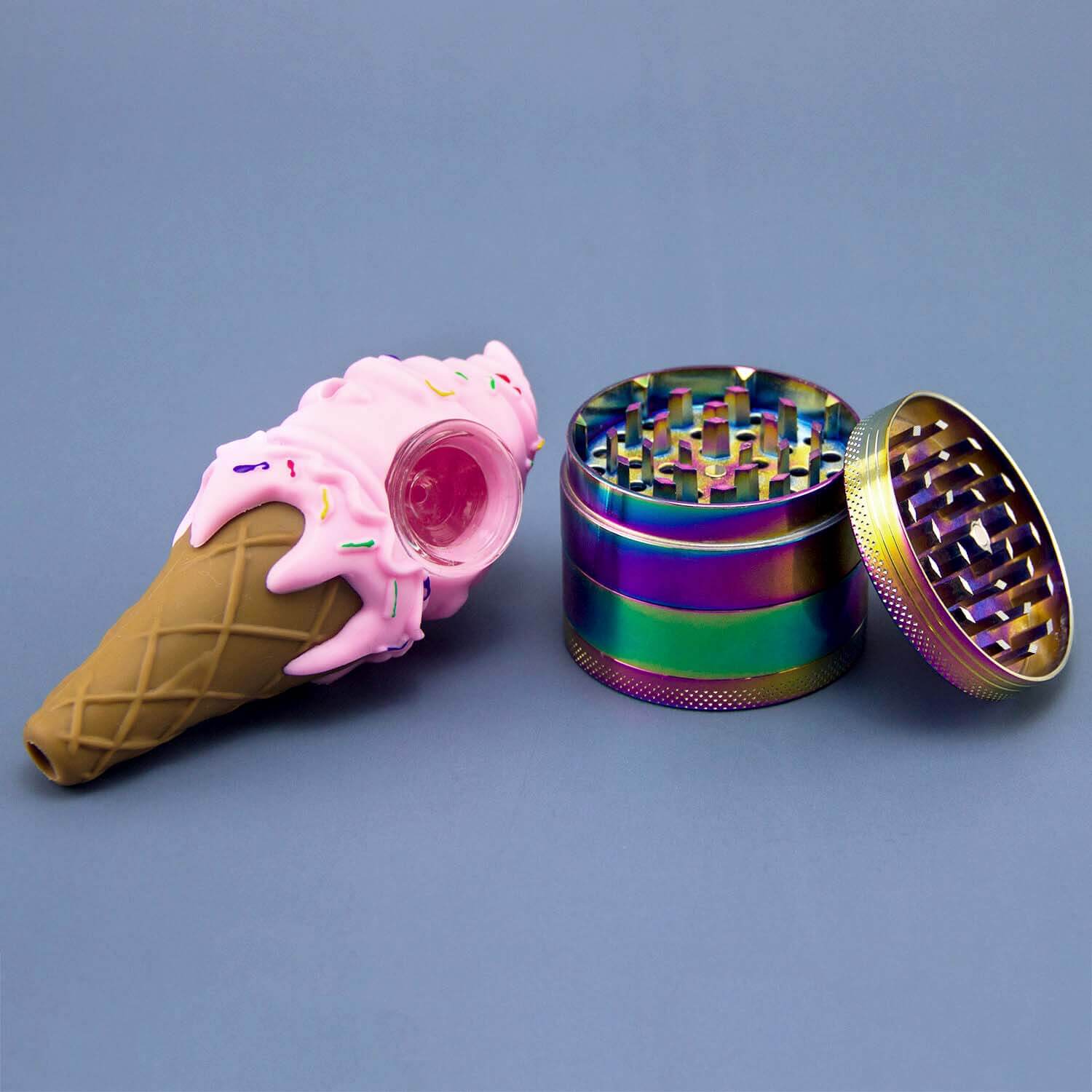 Herb Grinder and Silicone Pipe - INHALCO