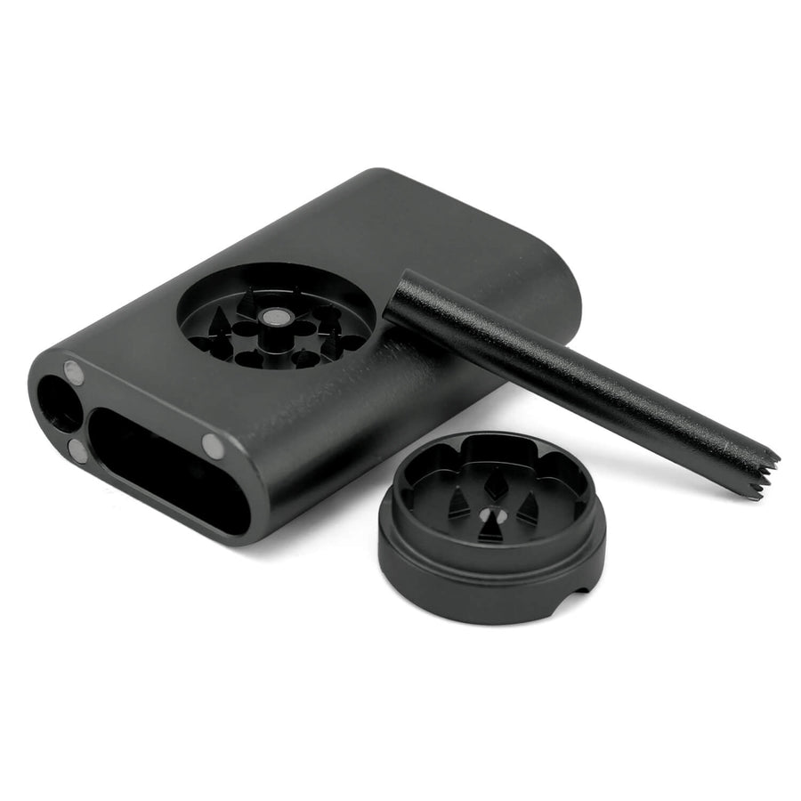 One Hitter Dugout With Mini Grinder Black - INHALCO