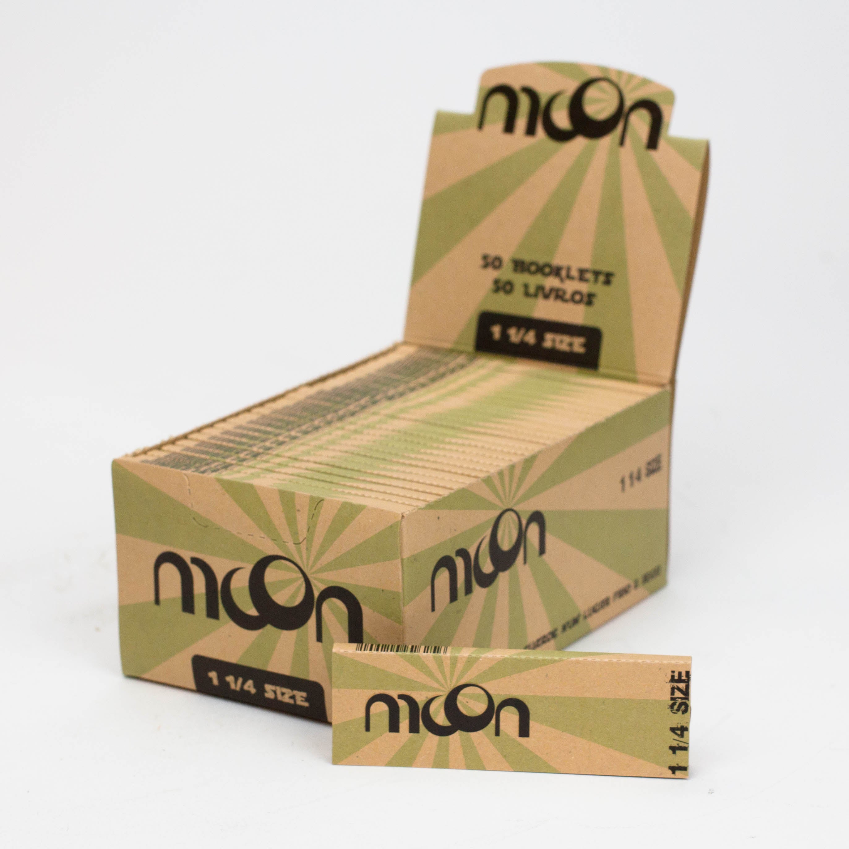 MOON - Premier Brown Rolling Paper with Tips – INHALCO
