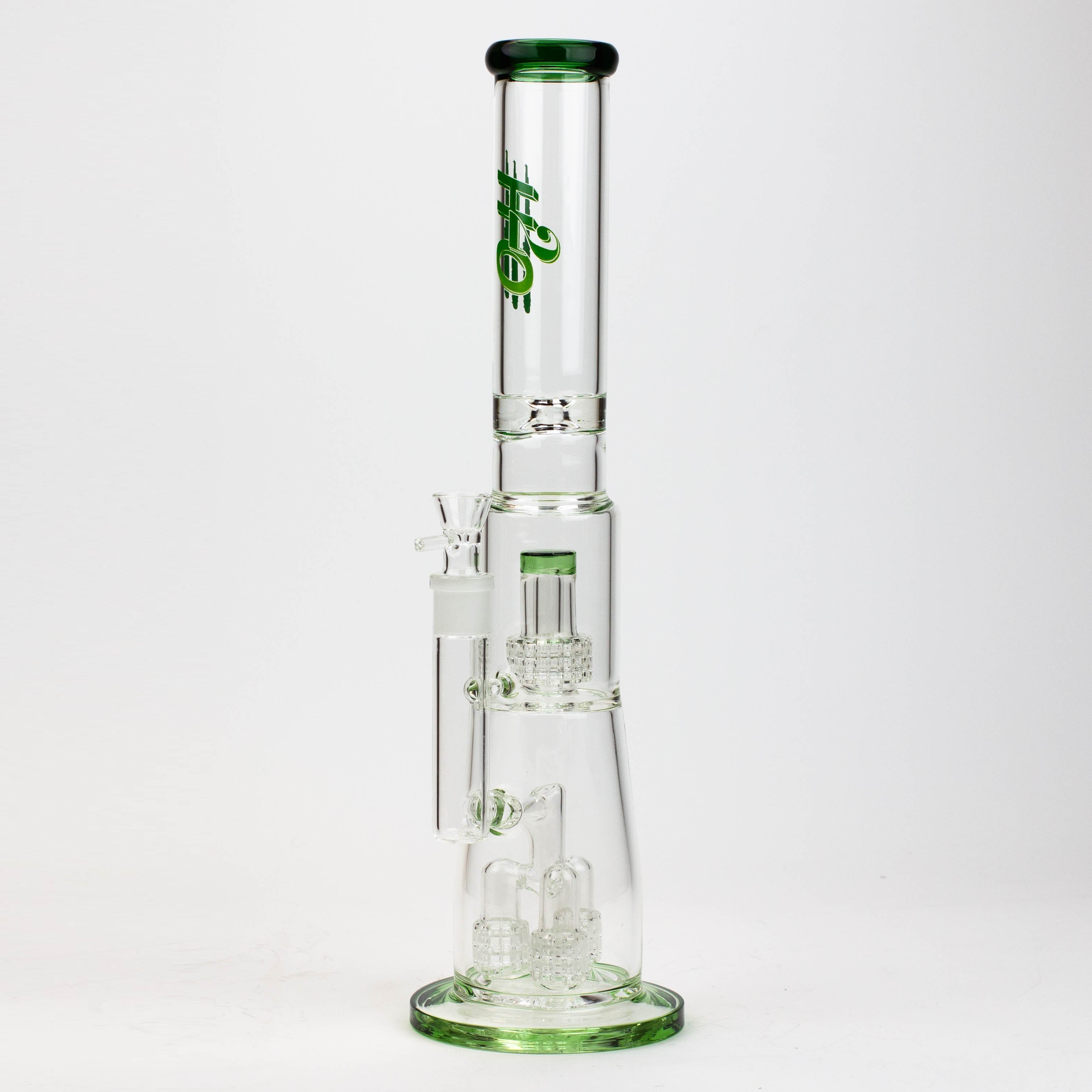 17.5&quot; H2O glass water bong with shower head percolator [H2O-5003]_5