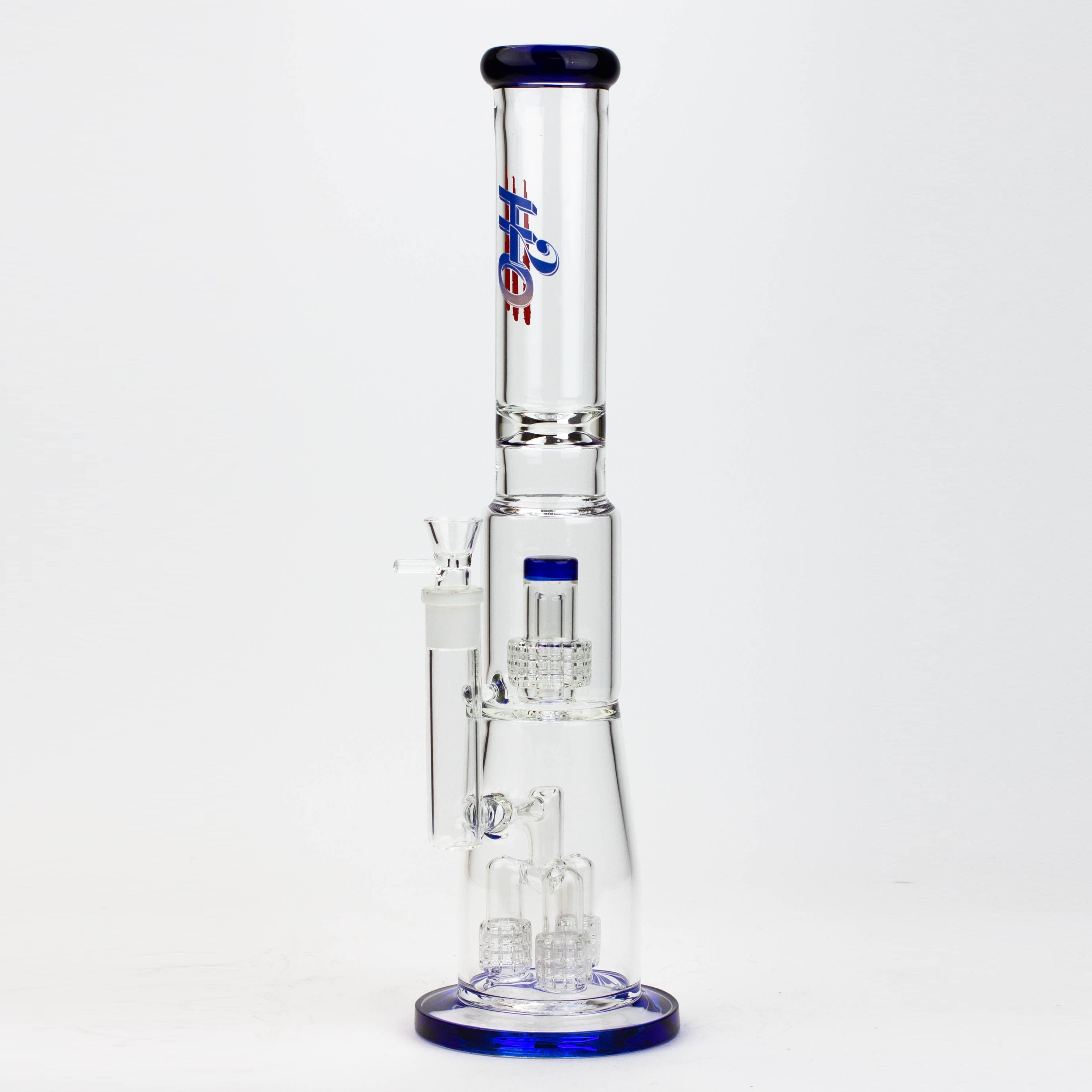 17.5&quot; H2O glass water bong with shower head percolator [H2O-5003]_4