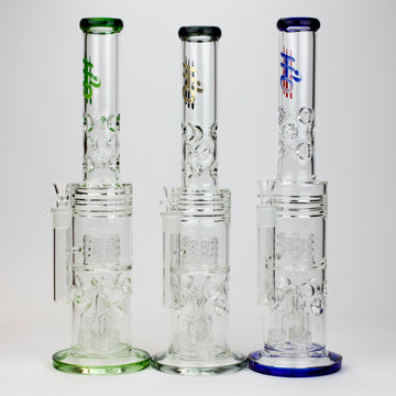 18" H2O glass water bong with thriple mini shower head diffuser [H2O-5007]_0