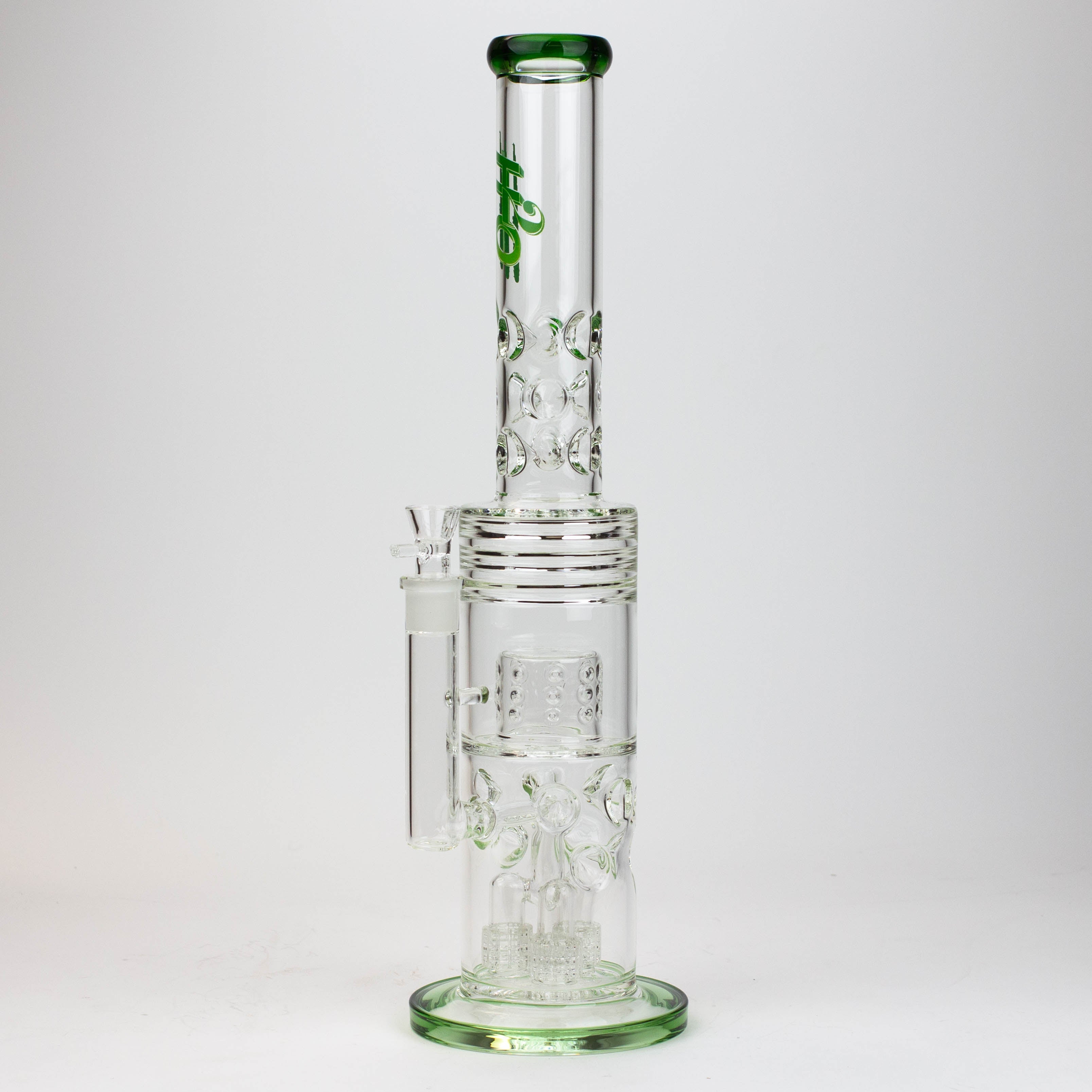 18&quot; H2O glass water bong with thriple mini shower head diffuser [H2O-5007]_6